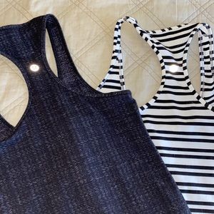 Two Lululemon Racerback tanks different sizes